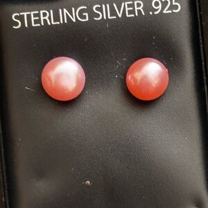 Sterling Silver Pink Fresh water Pearl Earrings